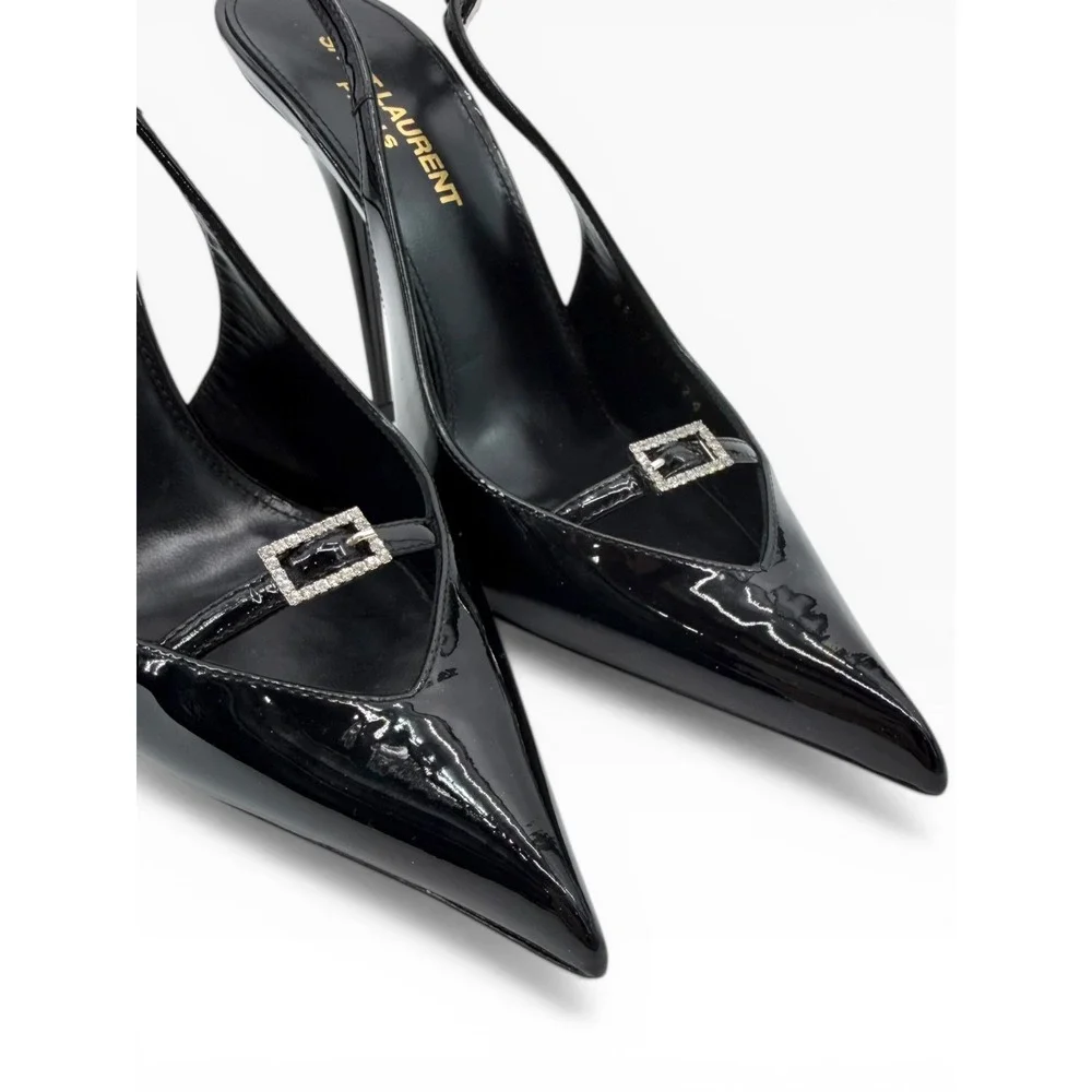 Saint Laurent Luna 105 Patent Leather Slingback Pumps $1,150 - Size 36 / US 6 - Picture 11 of 16